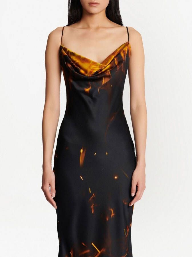 Balmain Mini-jurk met print Zwart