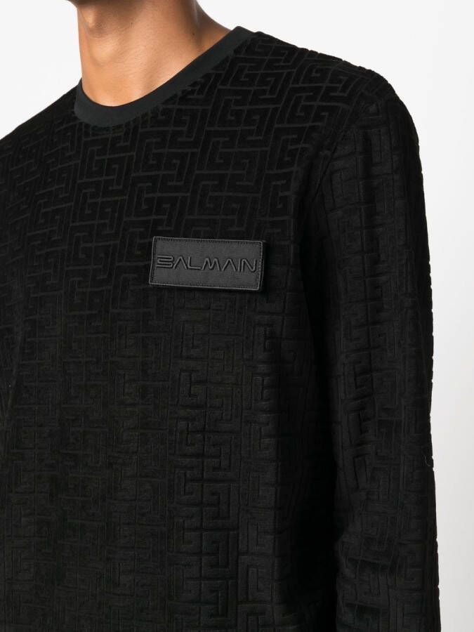 Balmain Fluwelen sweater Zwart