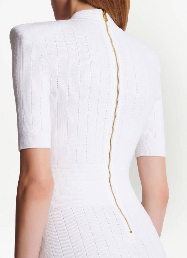 Balmain Gebreide mini-jurk Wit