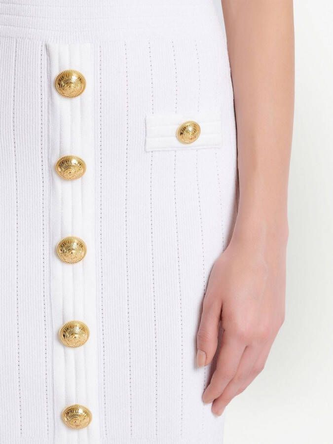 Balmain Gebreide mini-jurk Wit