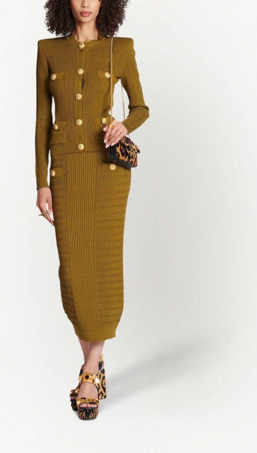 Balmain Gebreide trui Goud