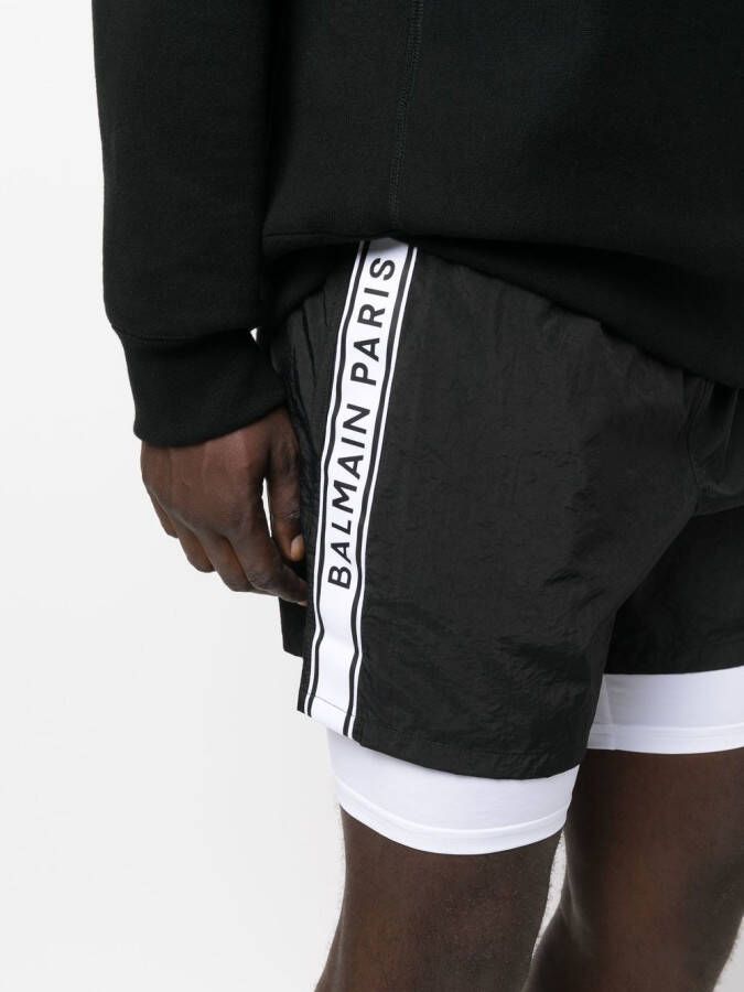 Balmain Gelaagde shorts Zwart