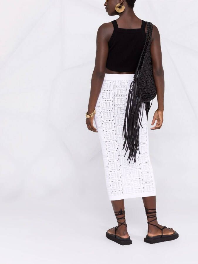Balmain Geperforeerde rok Wit