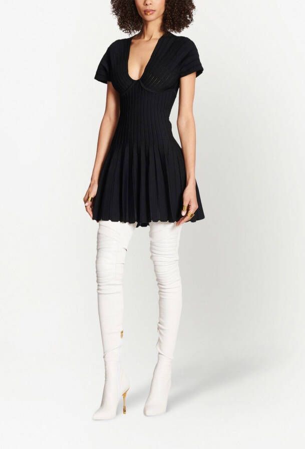 Balmain Geplooide mini-jurk Zwart