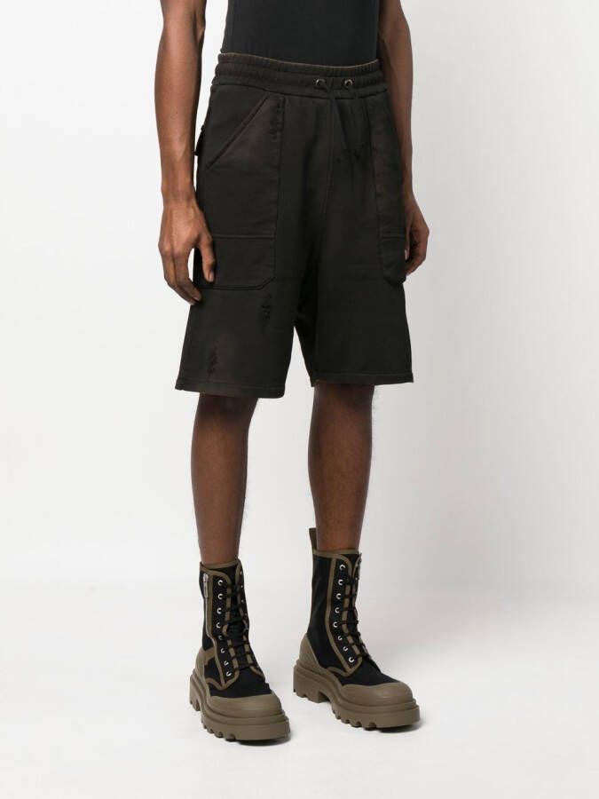 Balmain Gerafelde shorts Zwart