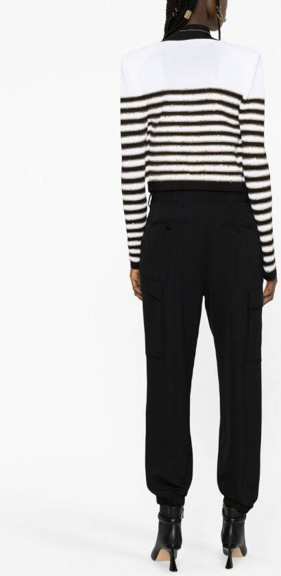 Balmain Gestreept jack Wit