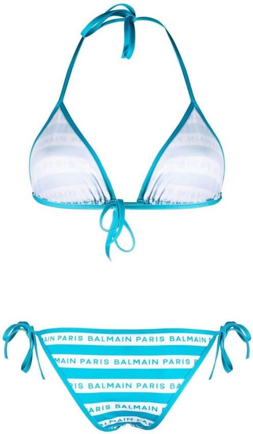 Balmain Gestreepte bikini Blauw