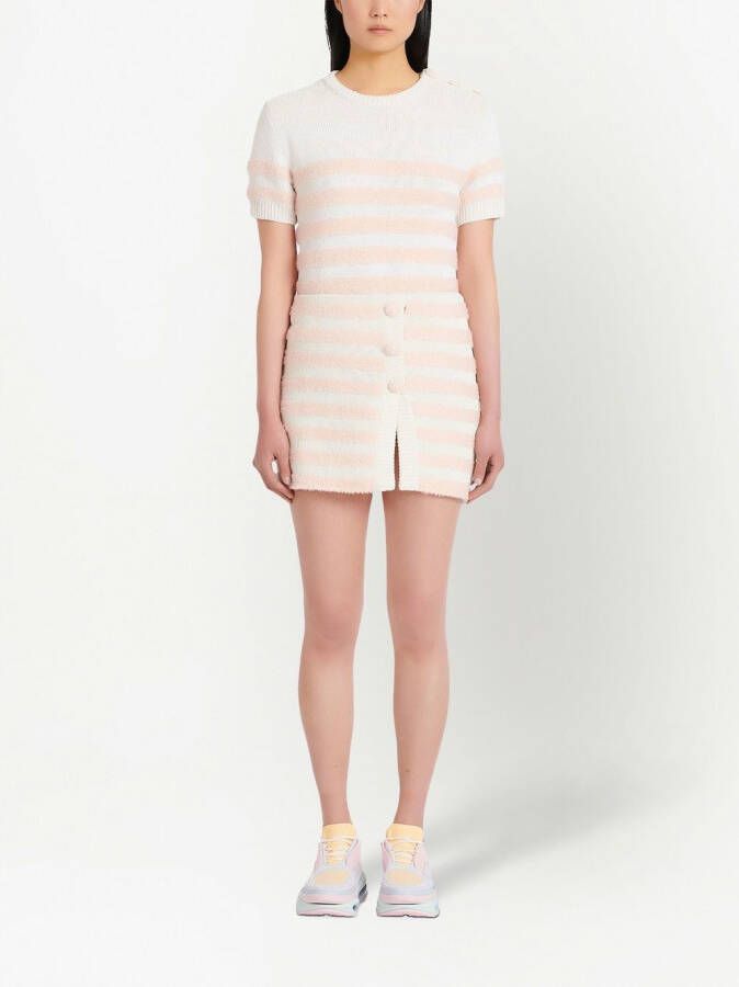 Balmain Gestreepte rok Wit