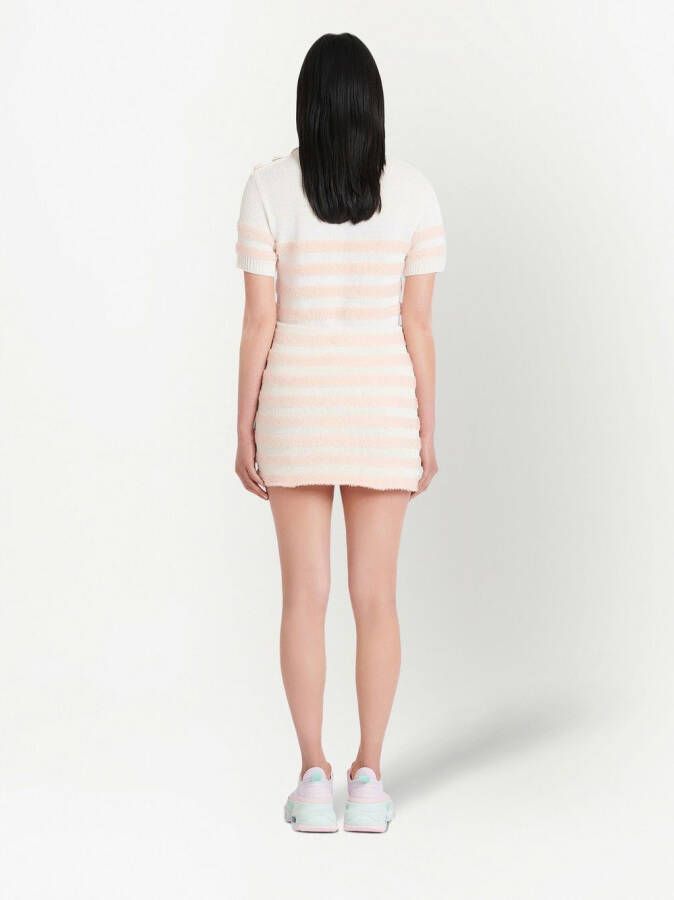 Balmain Gestreepte rok Wit