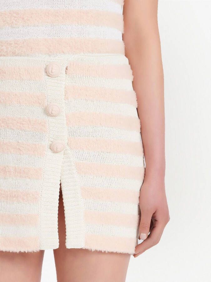 Balmain Gestreepte rok Wit