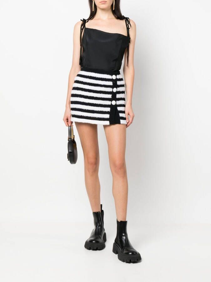 Balmain Gestreepte rok Wit