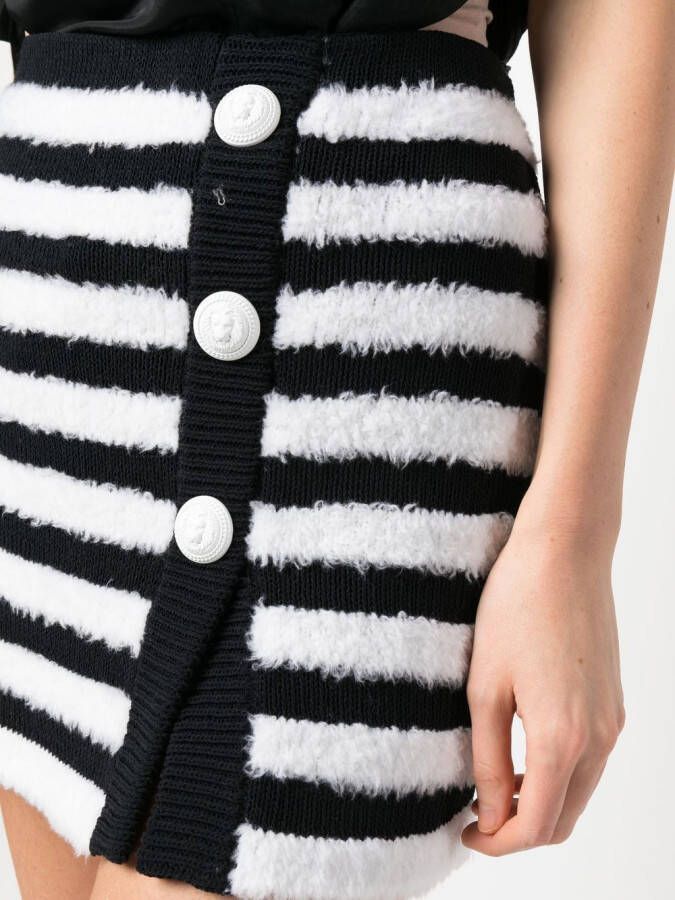 Balmain Gestreepte rok Wit
