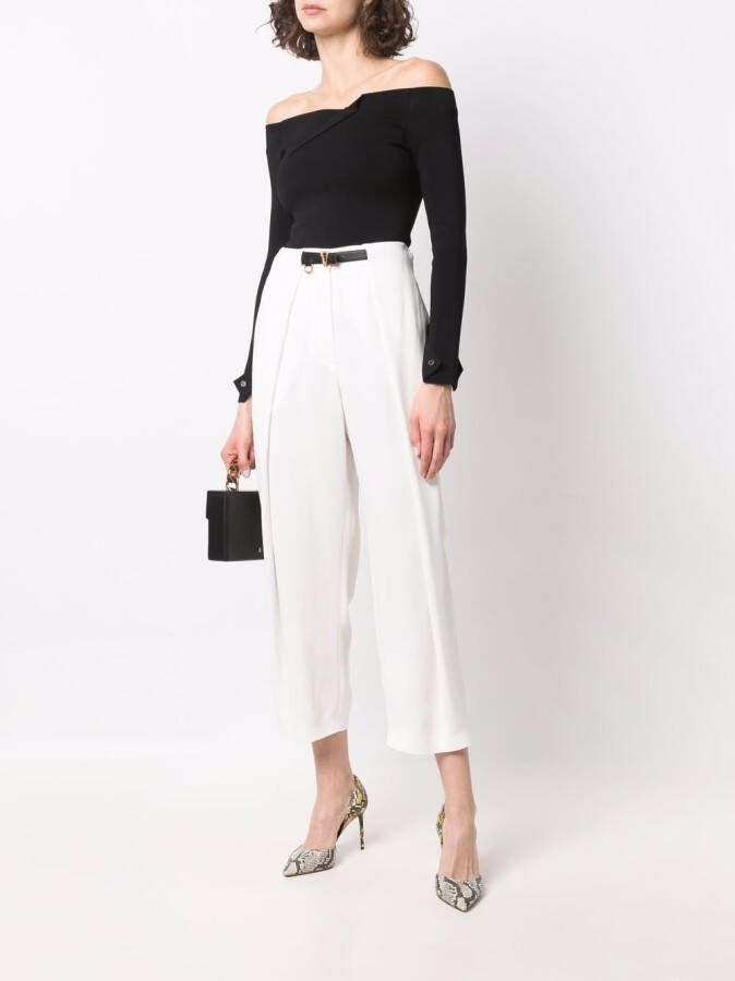 Balmain High waist plooibroek Wit