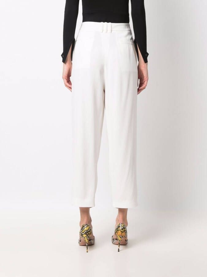 Balmain High waist plooibroek Wit
