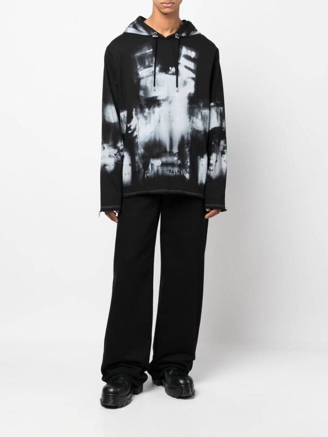 Balmain Hoodie met grafische print Zwart