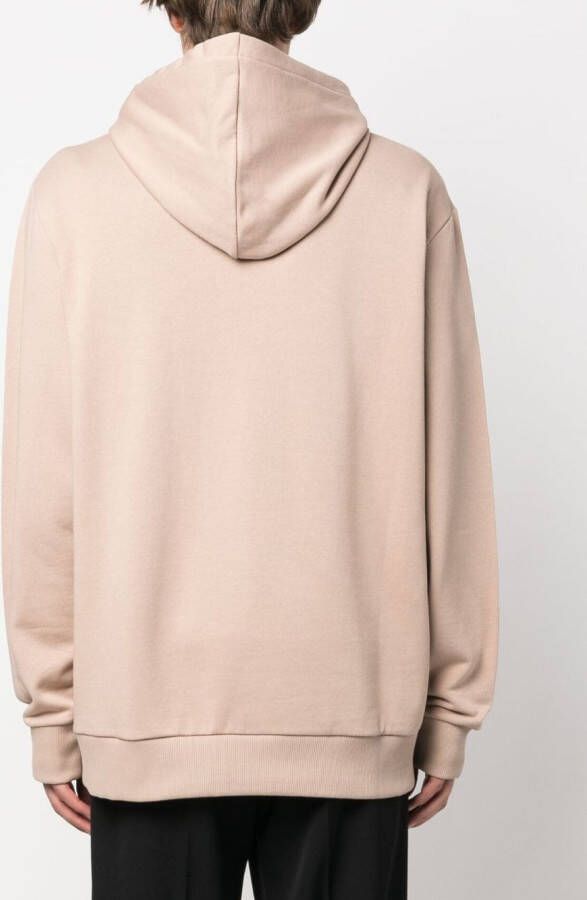 Balmain Hoodie met logo-reliëf Beige