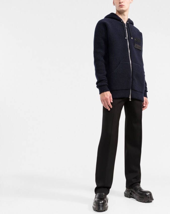 Balmain Hoodie met logopatch Blauw