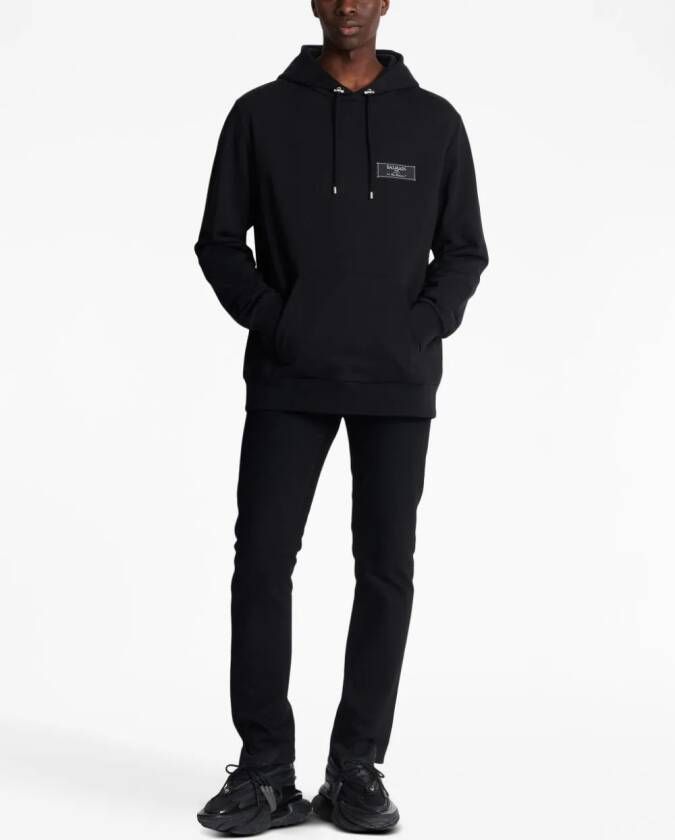 Balmain Hoodie met logopatch Zwart