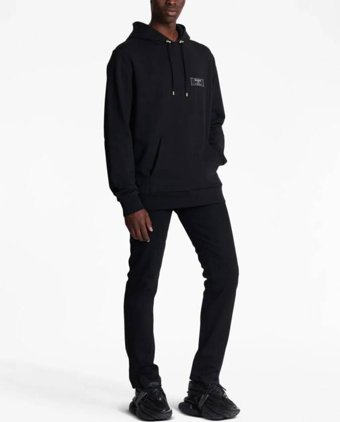Balmain Hoodie met logopatch Zwart