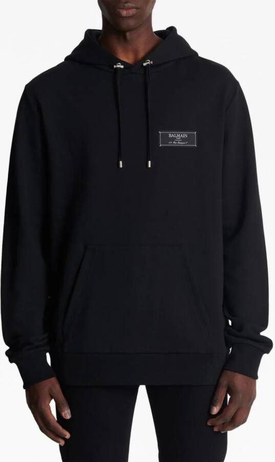Balmain Hoodie met logopatch Zwart