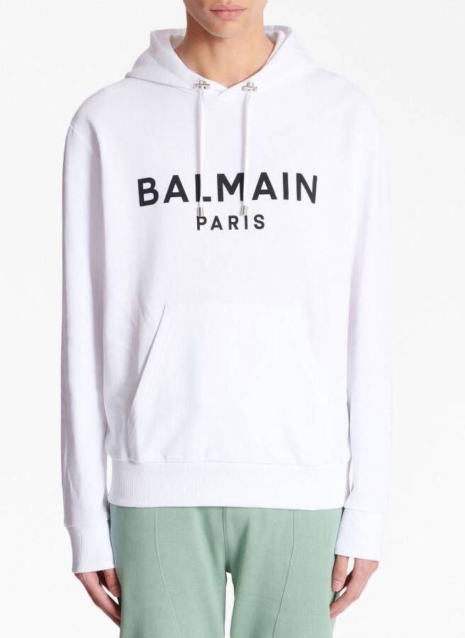 Balmain Hoodie met logoprint Wit