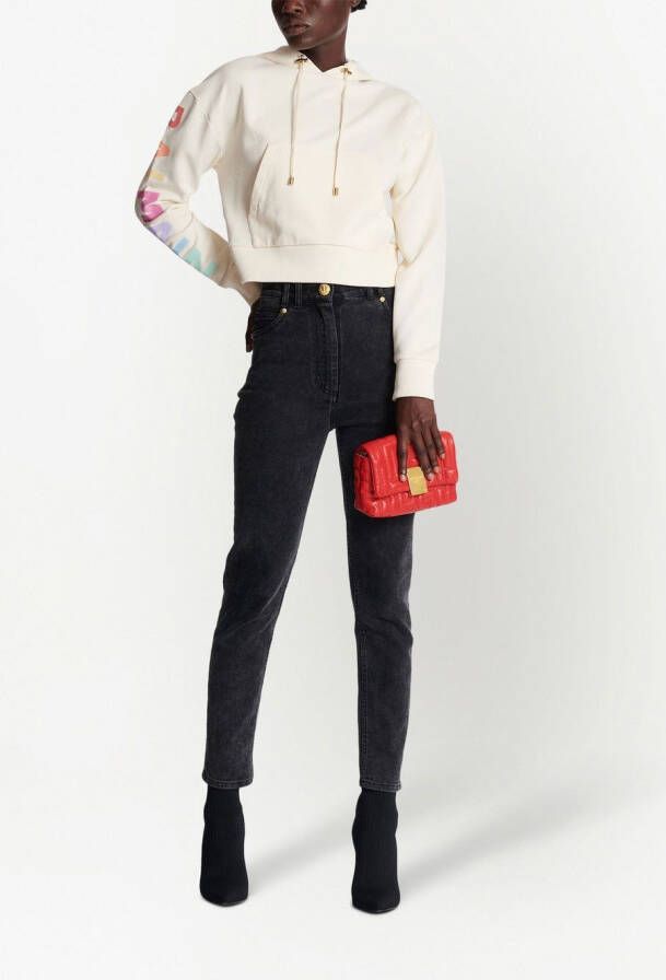Balmain Hoodie met logoprint Wit