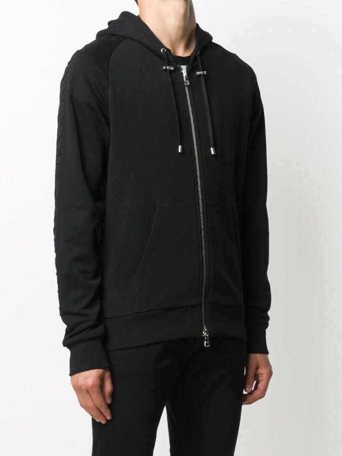 Balmain Hoodie met rits Zwart