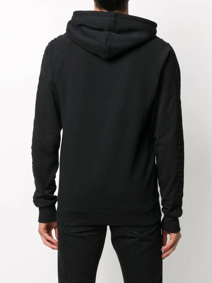 Balmain Hoodie met rits Zwart