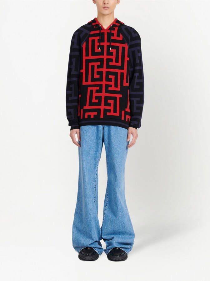 Balmain Hoodie met trekkoord Blauw