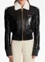 Balmain Patent leather and faux fur jacket Zwart Dames - Thumbnail 5