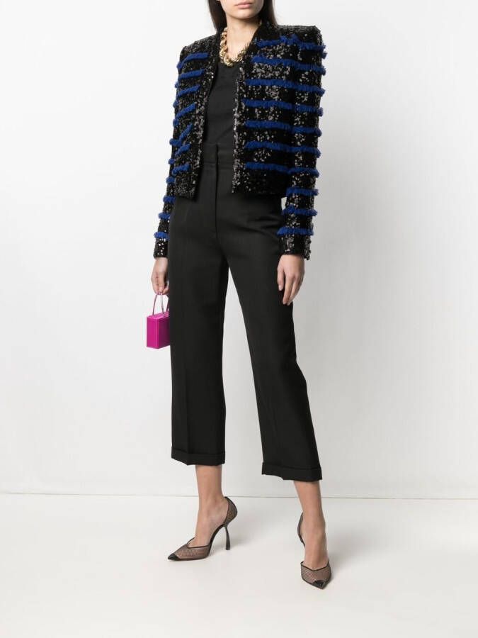 Balmain Jas met franjes Zwart