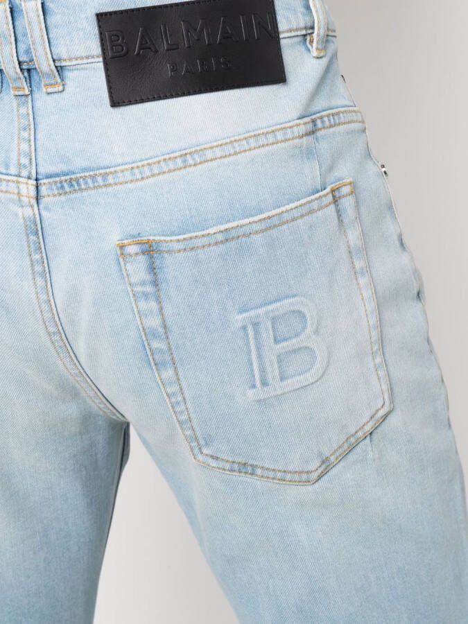 Balmain Jeans met logo-reliëf Blauw