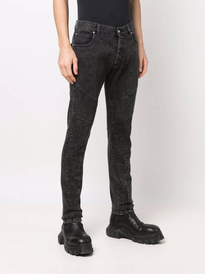 Balmain Jeans met logo-reliëf Zwart