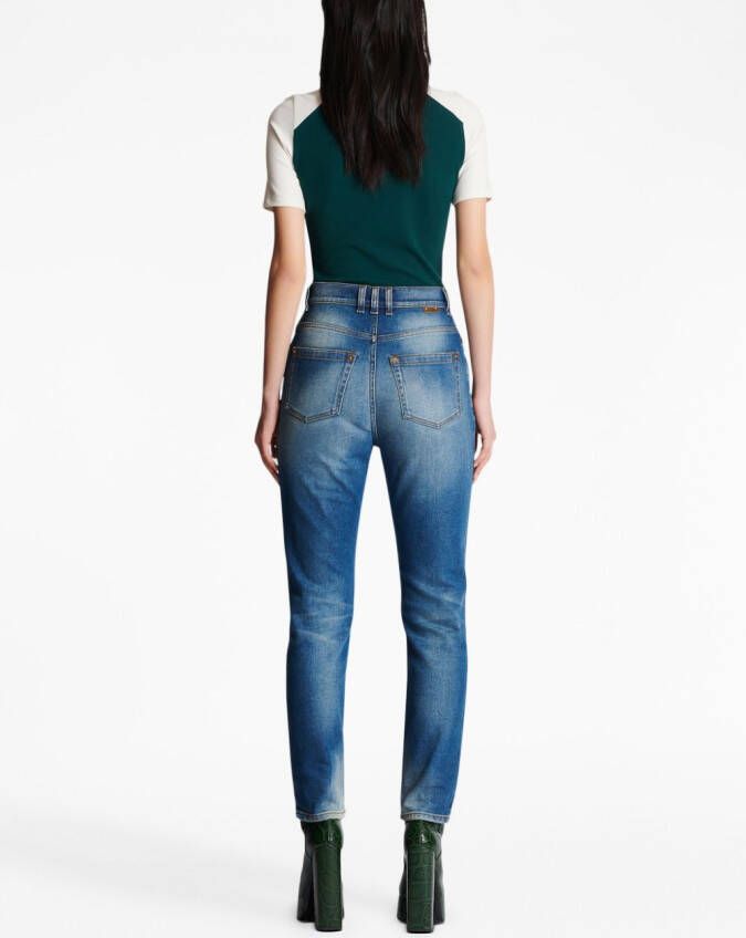 Balmain Jeans met logoplakkaat Blauw