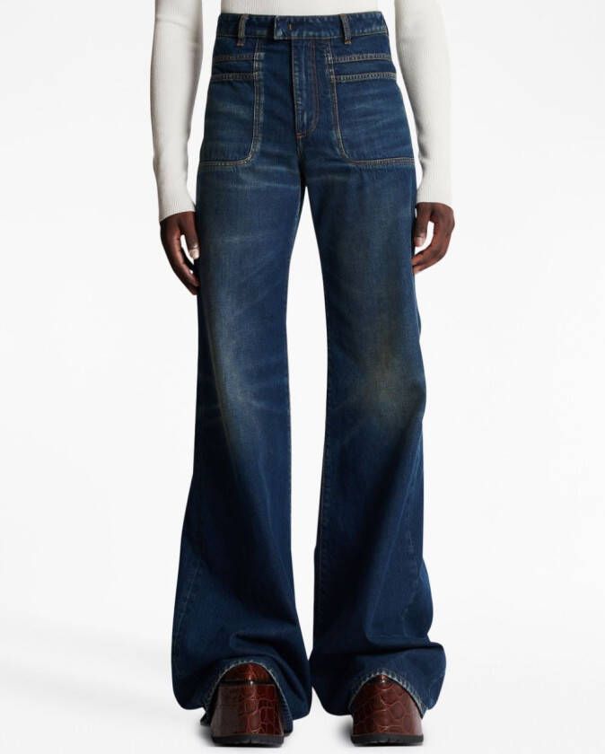 Balmain Jeans met wijde pijpen Blauw