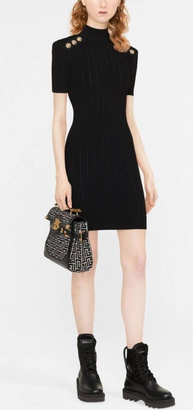 Balmain Jurk met korte mouwen Zwart