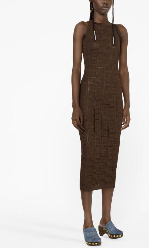 Balmain Jurk met monogram Bruin