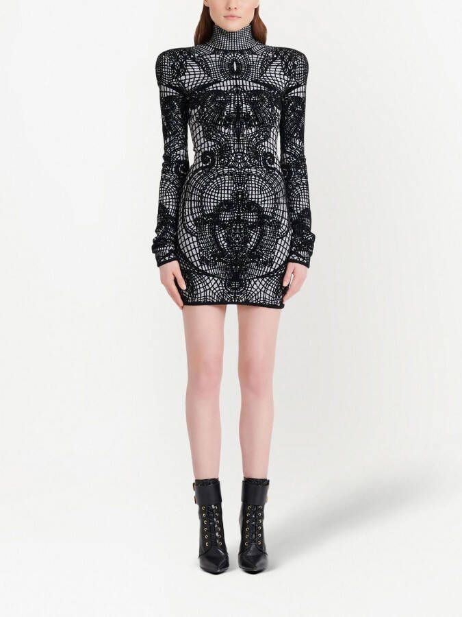 Balmain Jurk met print Zwart