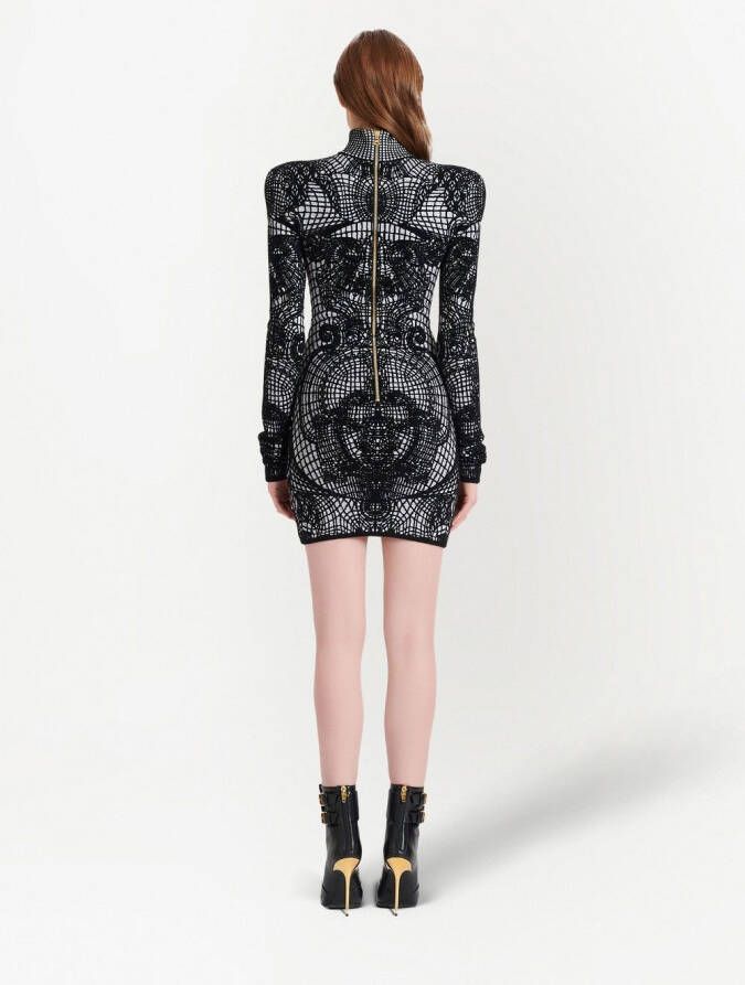 Balmain Jurk met print Zwart