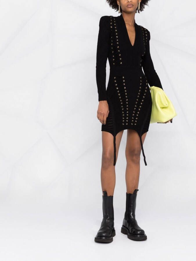 Balmain Jurk met ringlets Zwart