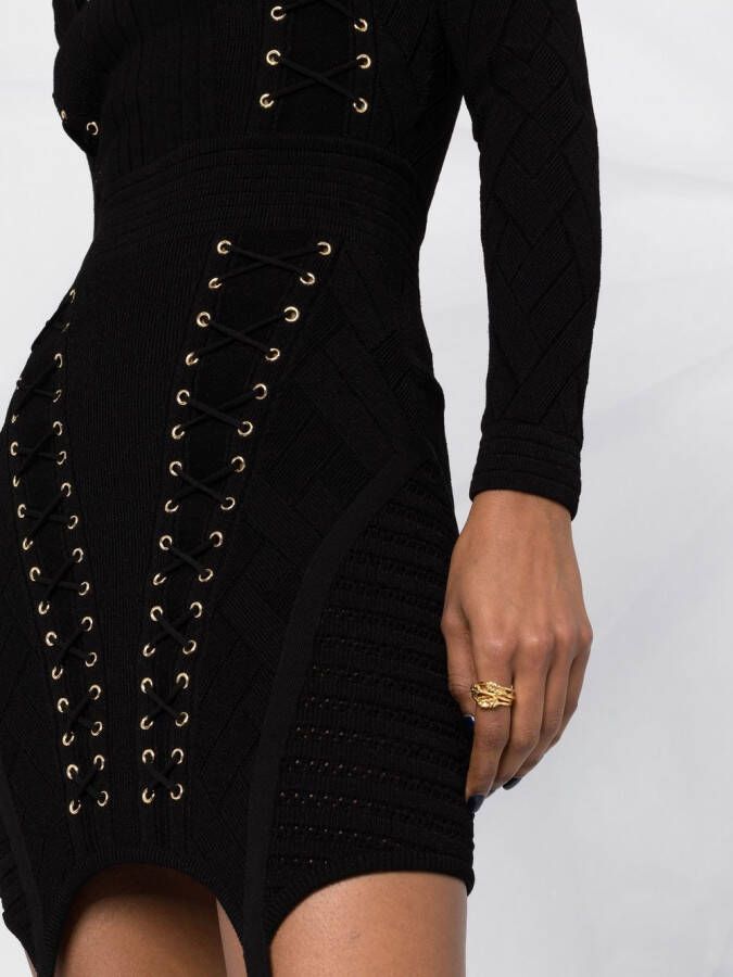 Balmain Jurk met ringlets Zwart
