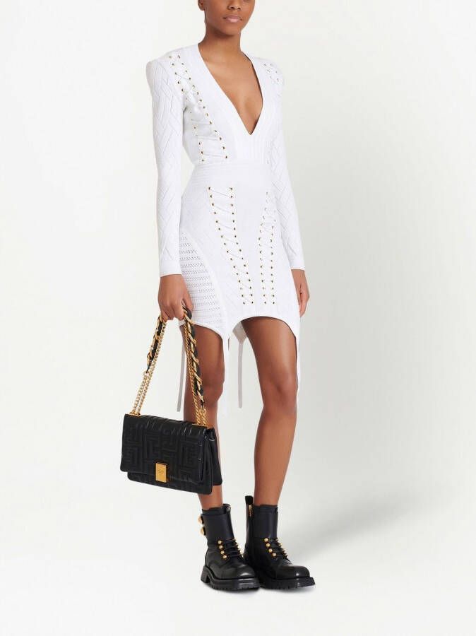 Balmain Jurk met veterdetail Wit
