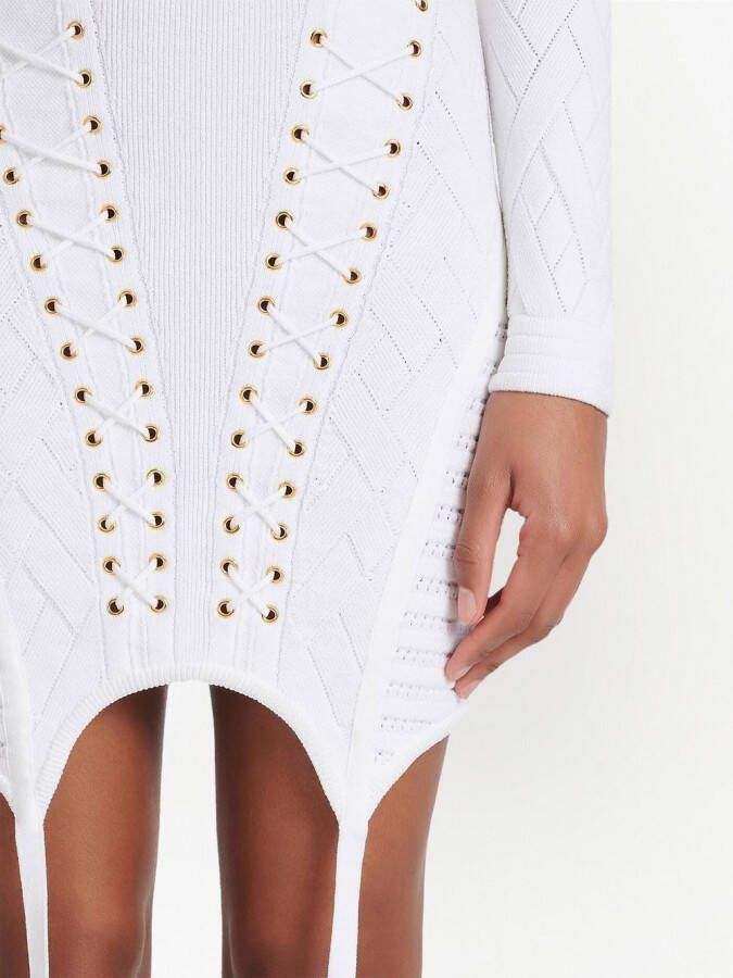 Balmain Jurk met veterdetail Wit