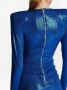 Balmain Gedrapeerde jersey lamé jurk Blue Dames - Thumbnail 3