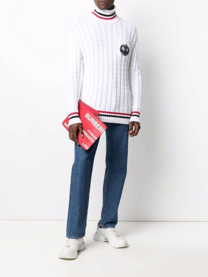 Balmain Kabelgebreide trui Wit