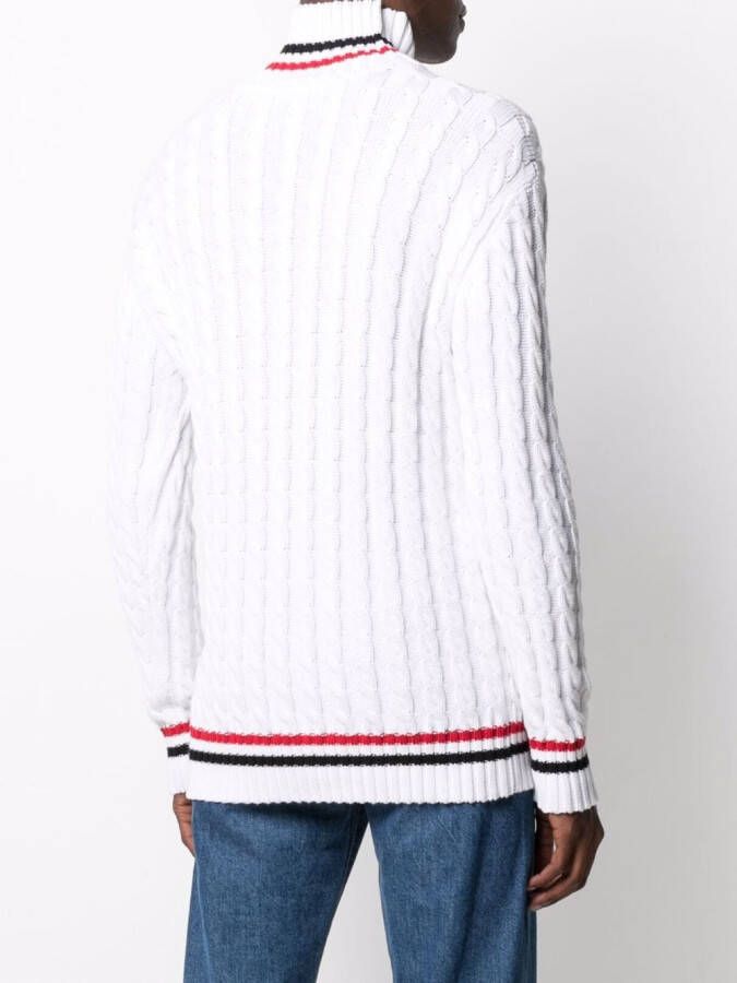 Balmain Kabelgebreide trui Wit