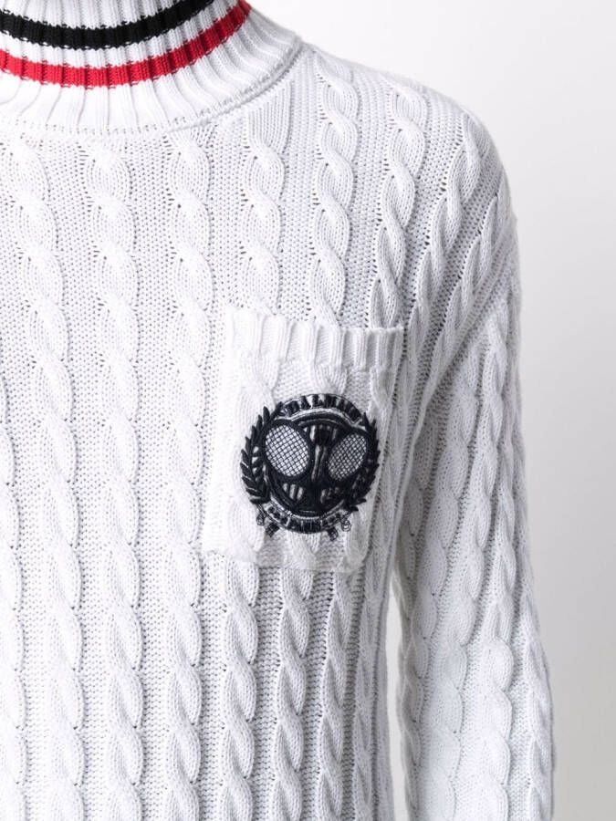 Balmain Kabelgebreide trui Wit
