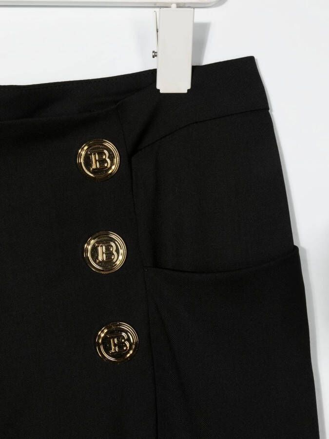 Balmain Kids Broek met decoratieve knopen Zwart
