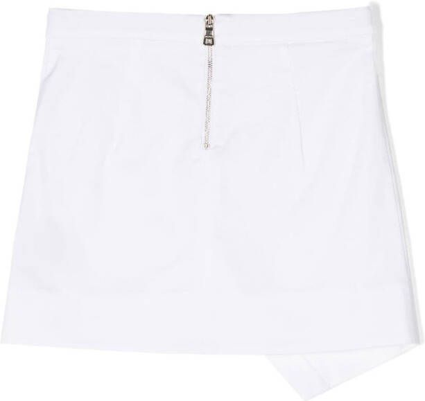 Balmain Kids Wikkelrok met knopen Wit
