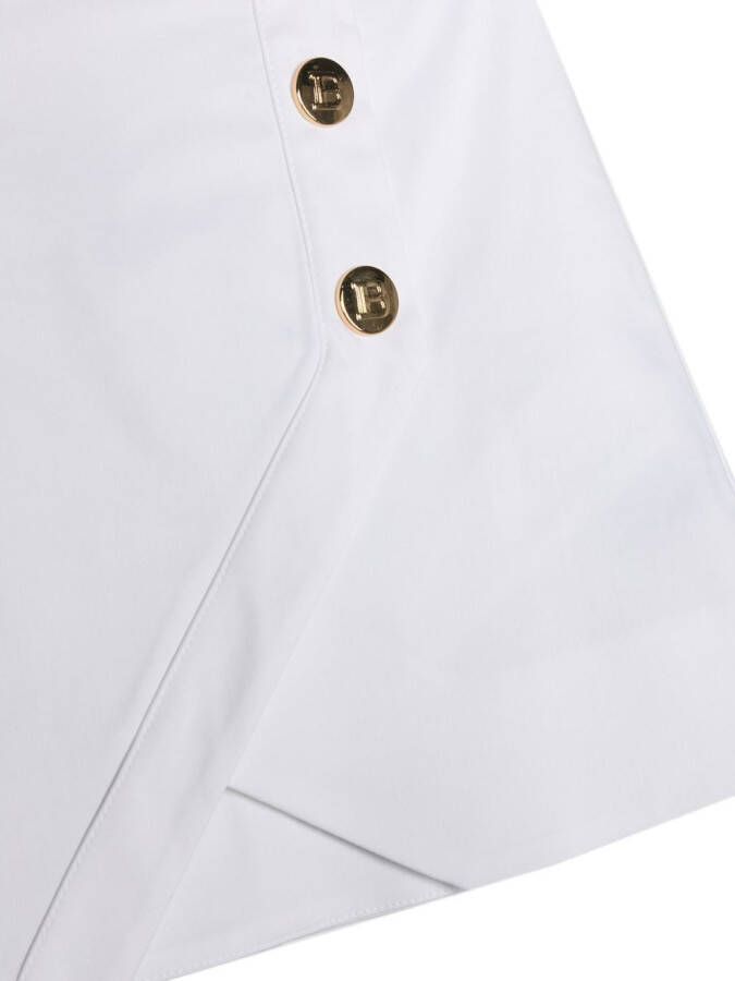 Balmain Kids Wikkelrok met knopen Wit